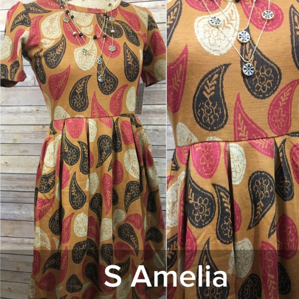 S Amelia vintage style dress paisley